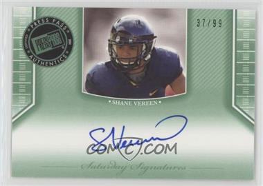 2011 Press Pass Legends - Saturday Signatures - Emerald #SS-SV - Shane Vereen /99