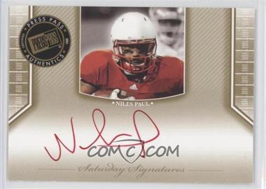 2011 Press Pass Legends - Saturday Signatures - Red Ink #SS-NP - Niles Paul