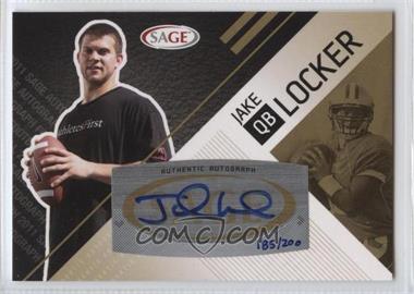 2011 SAGE Autograph Series - [Base] - Gold Autographs #A-27 - Jake Locker /200