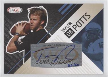 2011 SAGE Autograph Series - [Base] - Platinum Autographs #A-40 - Taylor Potts /50