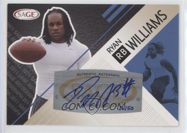 2011 SAGE Autograph Series - [Base] - Platinum Autographs #A-59 - Ryan Williams /50