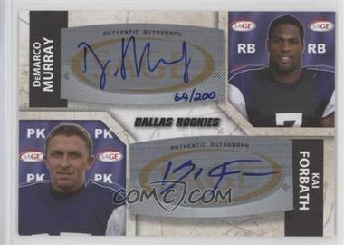 2011 SAGE Five Star - Dual Autographs #A-63 - DeMarco Murray, Kai Forbath /200