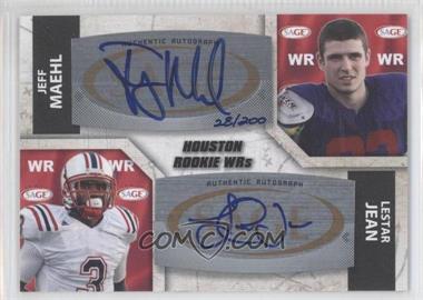 2011 SAGE Five Star - Dual Autographs #A-67 - Lestar Jean, Jeff Maehl /200