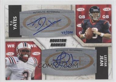 2011 SAGE Five Star - Dual Autographs #A-68 - T.J. Yates, Lestar Jean /200