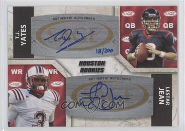 2011 SAGE Five Star - Dual Autographs #A-68 - T.J. Yates, Lestar Jean /200