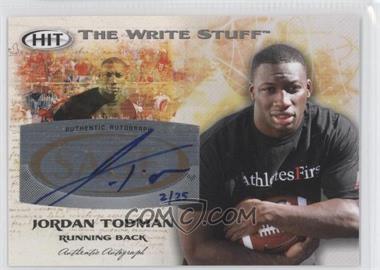 2011 SAGE Hit - The Write Stuff - Autographs #WSA8 - Jordan Todman /25