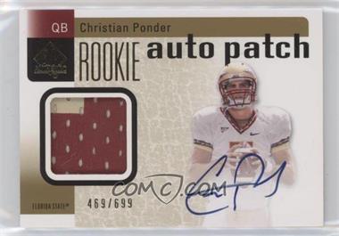 2011 SP Authentic - [Base] #229 - Rookie Auto Patch - Christian Ponder /699