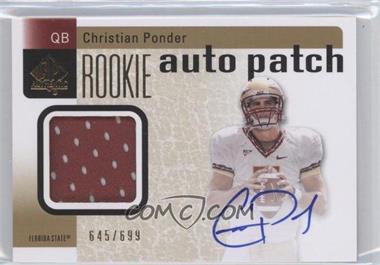 2011 SP Authentic - [Base] #229 - Rookie Auto Patch - Christian Ponder /699