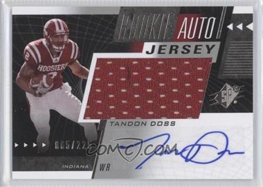 2011 SP Authentic - SPx #49 - Rookie Auto Jersey - Tandon Doss /225