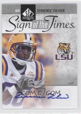 2011 SP Authentic - Sign of the Times #ST-TT - Terrence Toliver