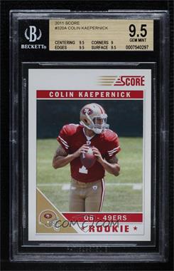 2011 Score - [Base] #320.3 - Colin Kaepernick (Ball Hiding Number, Hash Marks in Background) [BGS 9.5 GEM MINT]