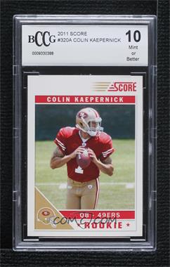 2011 Score - [Base] #320.3 - Colin Kaepernick (Ball Hiding Number, Hash Marks in Background) [BCCG 10 Mint or Better]