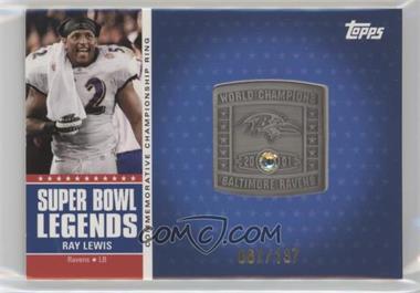 2011 Topps - Super Bowl Legends Commemorative Ring #SBCR-XXXV - Ray Lewis /137