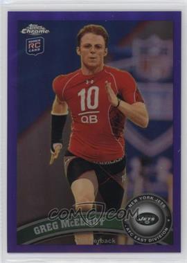 2011 Topps Chrome - [Base] - Retail Purple Refractor #86 - Greg McElroy /499 [EX to NM]