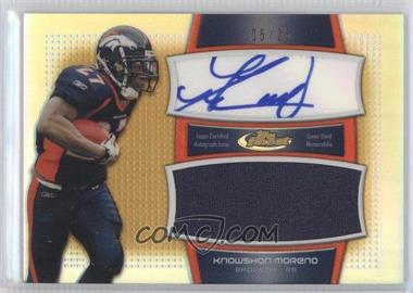 2011 Topps Finest - Autograph Jumbo Relics - Gold Refractor #AJR-KM - Knowshon Moreno /25