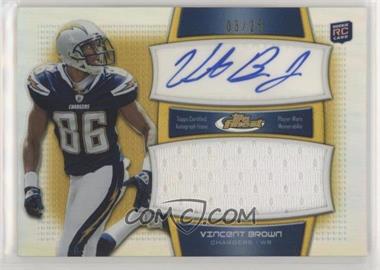 2011 Topps Finest - Autograph Jumbo Relics - Gold Refractor #AJR-VB - Vincent Brown /25