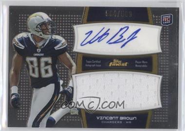 2011 Topps Finest - Autograph Jumbo Relics #AJR-VB - Vincent Brown /589