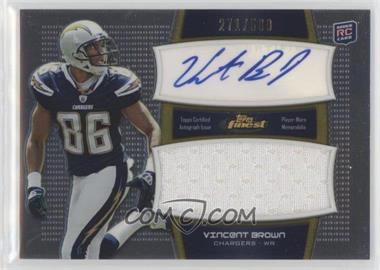 2011 Topps Finest - Autograph Jumbo Relics #AJR-VB - Vincent Brown /589