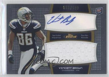 2011 Topps Finest - Autograph Jumbo Relics #AJR-VB - Vincent Brown /589