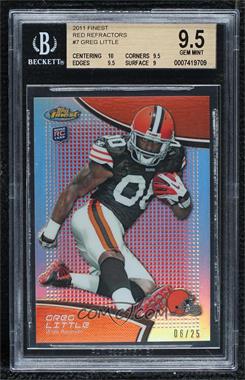 2011 Topps Finest - [Base] - Red Refractor #7 - Greg Little /25 [BGS 9.5 GEM MINT]