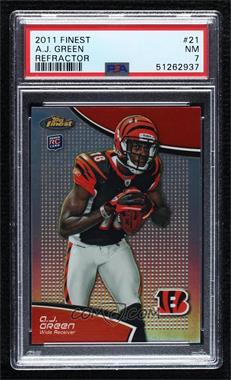 2011 Topps Finest - [Base] - Refractor #21 - A.J. Green [PSA 7 NM]