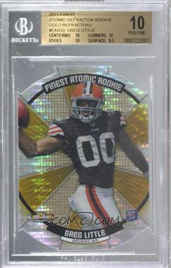 2011 Topps Finest - Finest Atomic Rookie Die-Cut - Gold Refractor #FAR-GL - Greg Little /50 [BGS 10 PRISTINE]