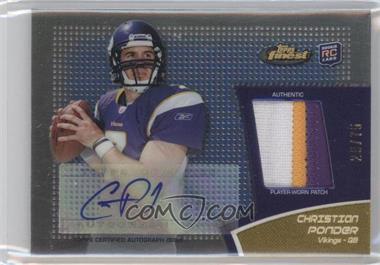 2011 Topps Finest - Rookie Autograph Patch - Blue Refractor #RAP-CP - Christian Ponder /75