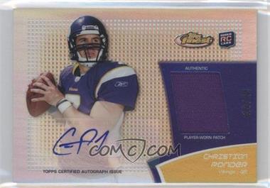 2011 Topps Finest - Rookie Autograph Patch - Gold Refractor #RAP-CP - Christian Ponder /25