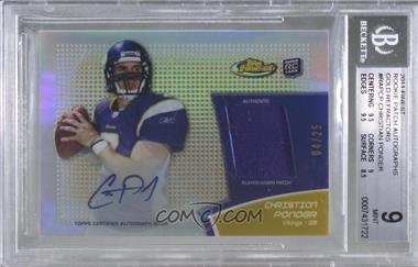 2011 Topps Finest - Rookie Autograph Patch - Gold Refractor #RAP-CP - Christian Ponder /25 [BGS 9 MINT]