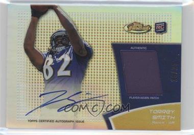 2011 Topps Finest - Rookie Autograph Patch - Gold Refractor #RAP-TS - Torrey Smith /25