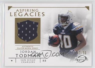 2011 Topps Gridiron Legends - Aspiring Legacies Relics - Gold #ALR-JT - Jordan Todman /50