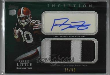2011 Topps Inception - Rookie Autographed Jumbo Patch - Green #AJP-GL - Greg Little /50 [Noted]