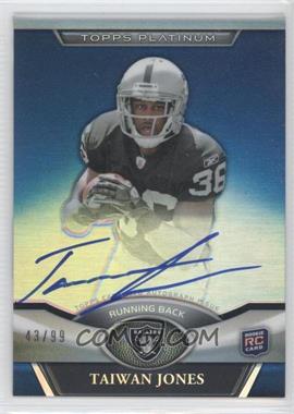 2011 Topps Platinum - [Base] - Blue Refractor Rookie Autographs #111 - Taiwan Jones /99