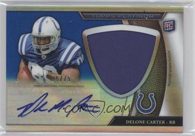 2011 Topps Platinum - [Base] - Jumbo Patch Blue Refractor Rookie Autograph #91 - Delone Carter /75