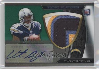2011 Topps Platinum - [Base] - Jumbo Patch Green Refractor Rookie Autograph #101 - Vincent Brown /125