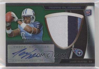 2011 Topps Platinum - [Base] - Jumbo Patch Green Refractor Rookie Autograph #8 - Jamie Harper /125