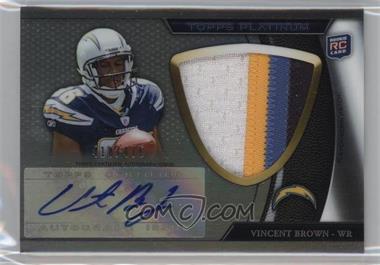 2011 Topps Platinum - [Base] - Jumbo Patch Refractor Rookie Autograph #101 - Vincent Brown /475
