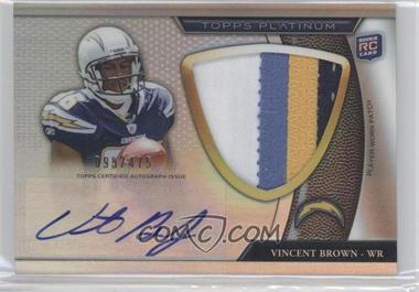 2011 Topps Platinum - [Base] - Jumbo Patch Refractor Rookie Autograph #101 - Vincent Brown /475