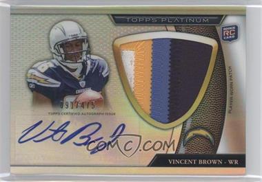 2011 Topps Platinum - [Base] - Jumbo Patch Refractor Rookie Autograph #101 - Vincent Brown /475