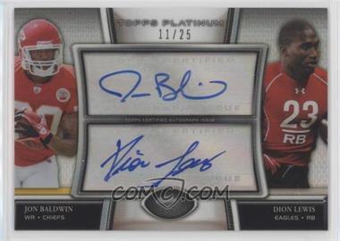 2011 Topps Platinum - Dual Autographs #DA-BL - Jon Baldwin, Dion Lewis /25