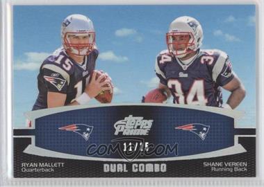 2011 Topps Prime - Dual Combo - Silver Rainbow #DC-MV - Ryan Mallett, Shane Vereen /25