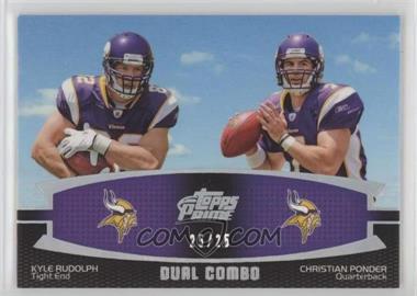 2011 Topps Prime - Dual Combo - Silver Rainbow #DC-RP - Kyle Rudolph, Christian Ponder /25