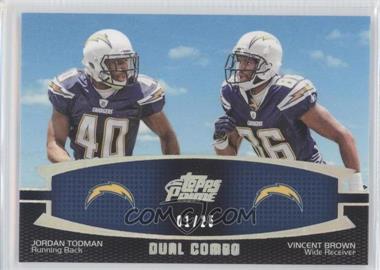 2011 Topps Prime - Dual Combo - Silver Rainbow #DC-TB - Jordan Todman, Vincent Brown /25