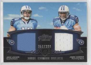 2011 Topps Prime - Dual Combo Relics #DCR-LH - Jake Locker, Jamie Harper /398