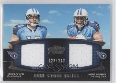 2011 Topps Prime - Dual Combo Relics #DCR-LH - Jake Locker, Jamie Harper /398