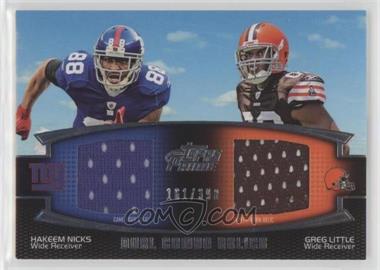 2011 Topps Prime - Dual Combo Relics #DCR-NL - Hakeem Nicks, Greg Little /398