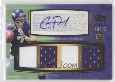 2011 Topps Prime - Level VI Autographed Relic - Gold #PVI-CP - Christian Ponder /25