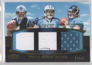 2011 Topps Prime - Triple Combo Relics - Gold #TCR-NLG - Cam Newton, Jake Locker, Blaine Gabbert /50