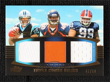2011 Topps Prime - Triple Combo Relics - Gold #TCR-NMD - Cam Newton, Von Miller, Marcell Dareus /50