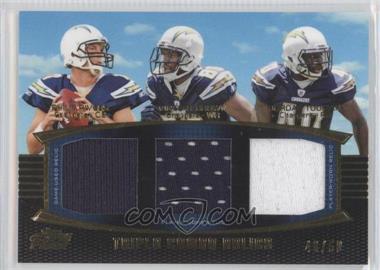 2011 Topps Prime - Triple Combo Relics - Gold #TCR-RBT - Philip Rivers, Vincent Brown, Jordan Todman /50